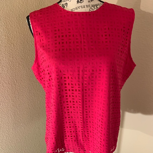 Cynthia Rowley Tops - Fuchsia Lattice Blouse